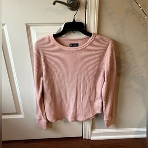 NWT Gap Pink Waffle  Long Sleeve To- Size XXSmall